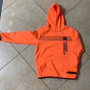 Boys youth Medium Under Armour sweatshirt. Neon orange.